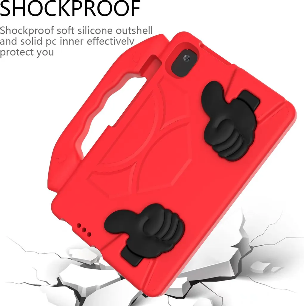 Cover Lenovo Tab M8 4a Gen Bambini - Guscio EVA con Stand Rosso - 6