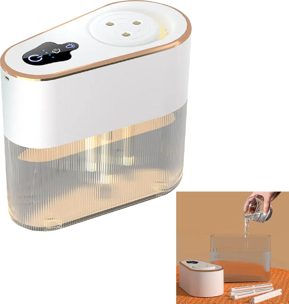 Humidificateur d'air pour Bureau et Chambre 2.2L Silencieux USB Blanc