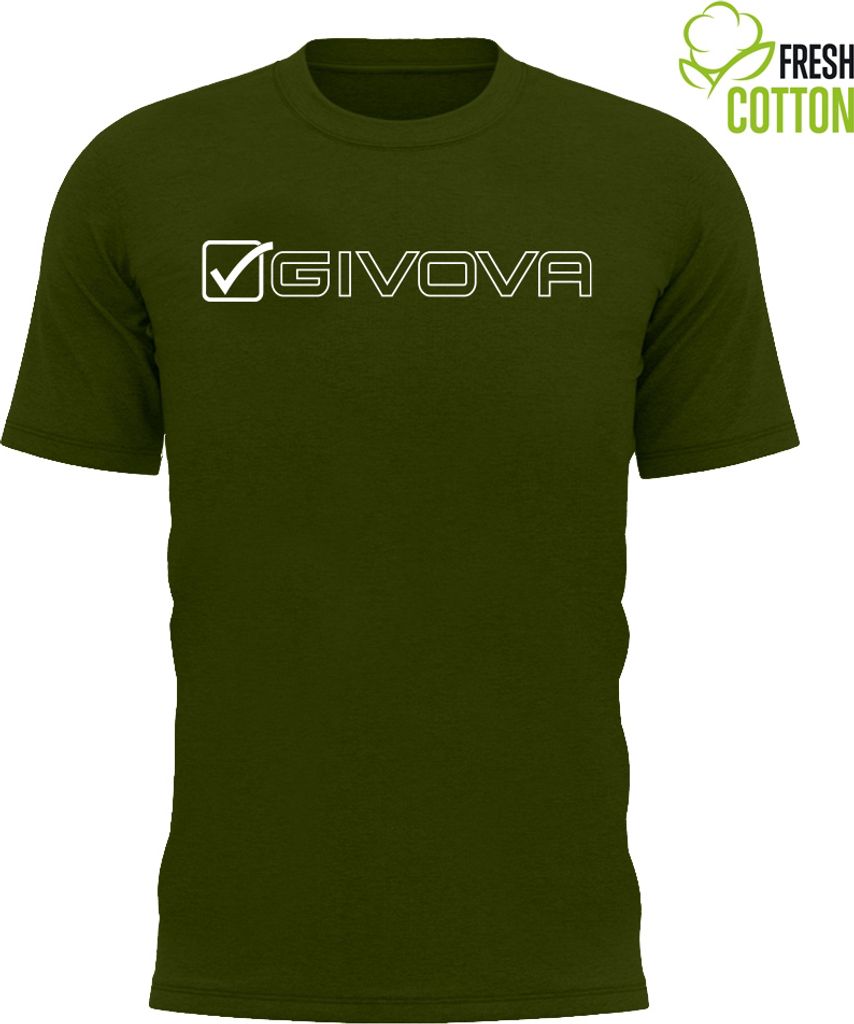 Baumwoll-t-shirt givova mondo green militare 3xl