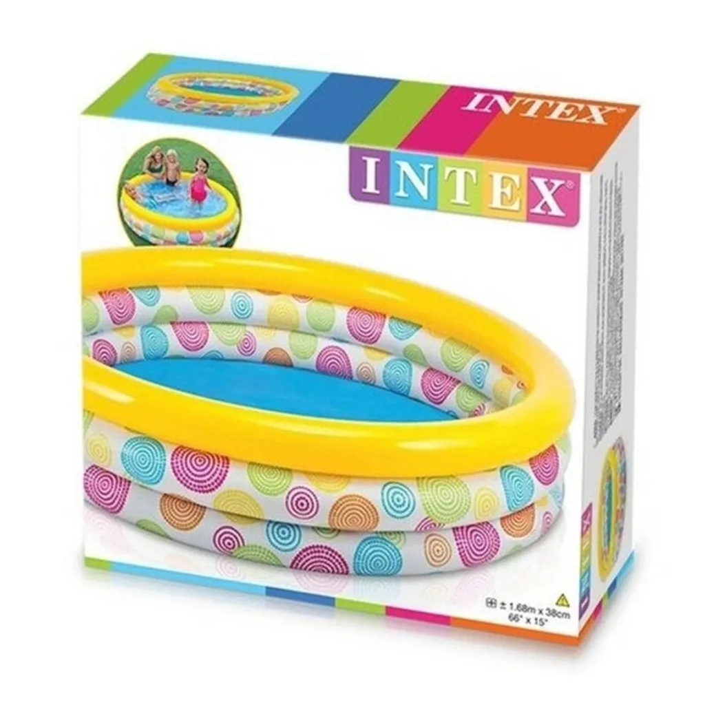 Pataugeoire 3 anneaux robuste Intex Rainbow Ombre multicolore - 10