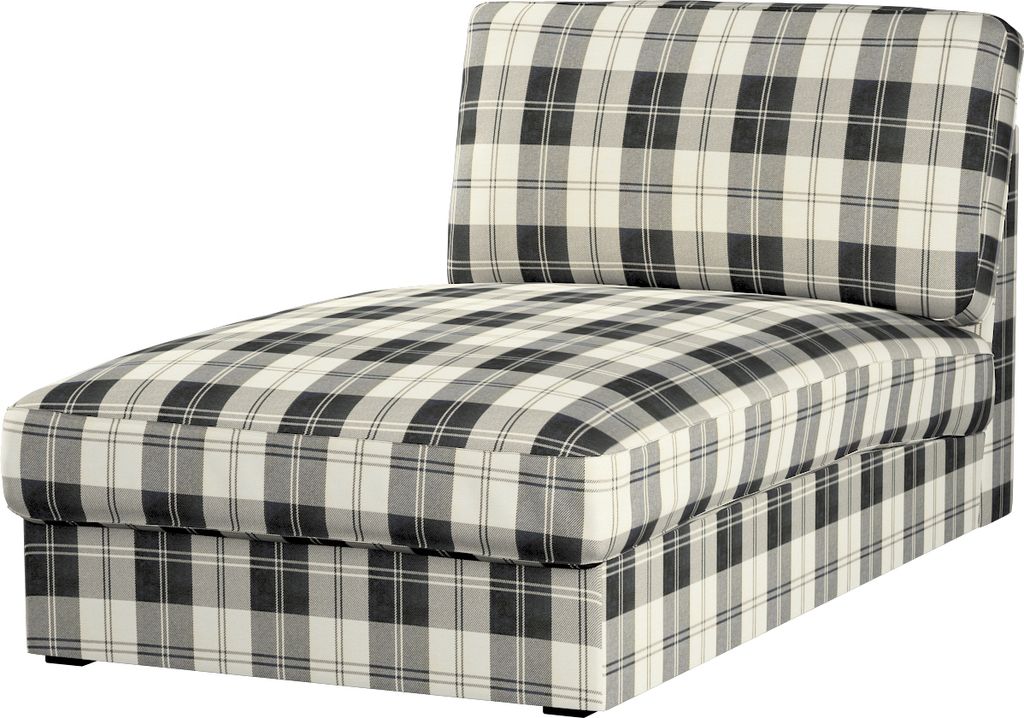 Dekoria Bezug für Kivik Recamiere Sofa, schwarz- weiss, Bezug für Kivik Recamiere