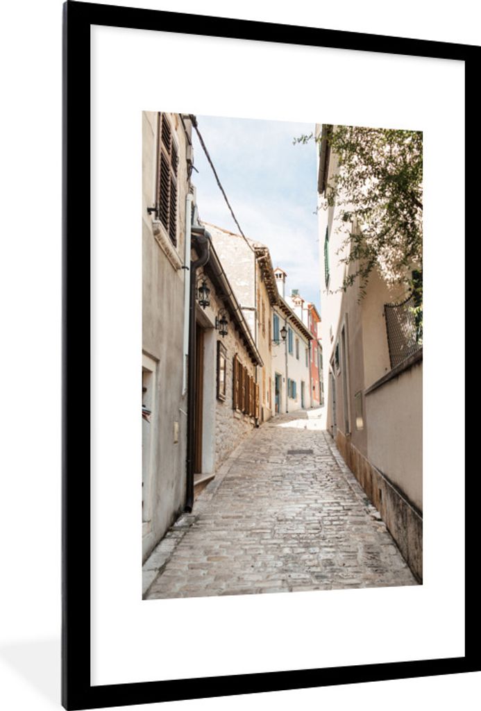 MuchoWow Gerahmtes Poster Sommer - Haus - Auswärts 60x90 cm - Poster mit Schwarzem Bilderrahmen Wandposter Rahmen Foto Bilder - Dekoration - Wan...