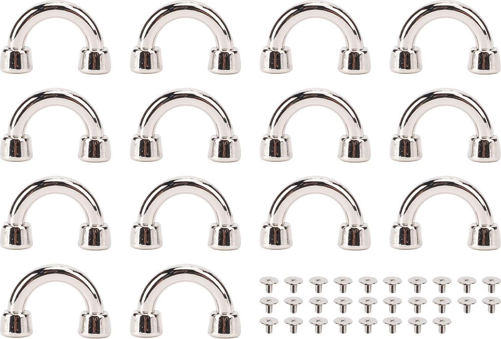 Metall -D -Ringanschluss Schnallen der Bogenbrücke Schnalle Kettengurt mit Schrauben für Lederhandwerk, das Silber 0,43x0.35x0.11in herstellt