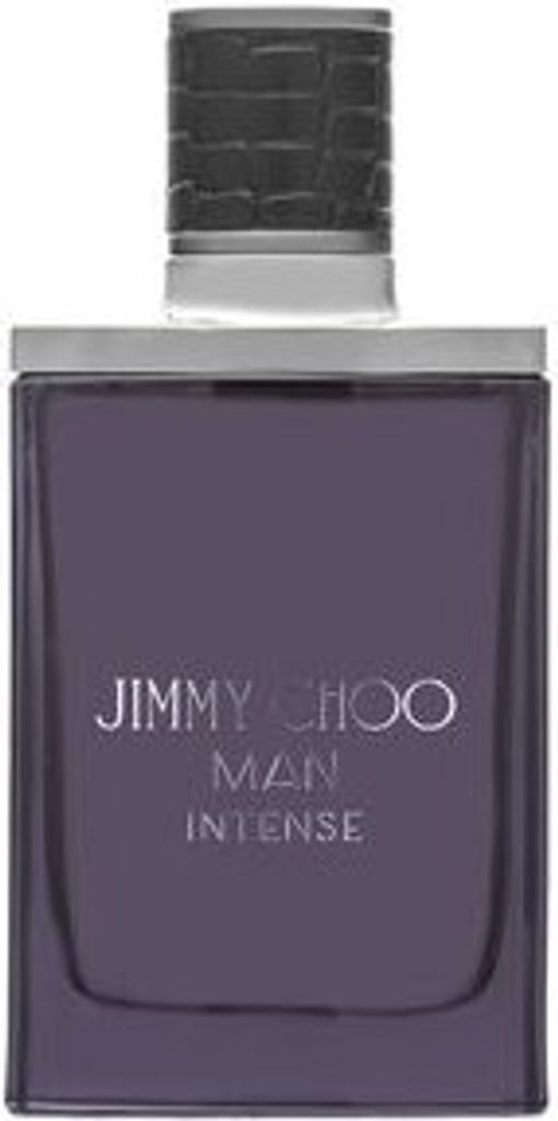 A bottle of Jimmy Choo Man Intense Eau de Toilette.