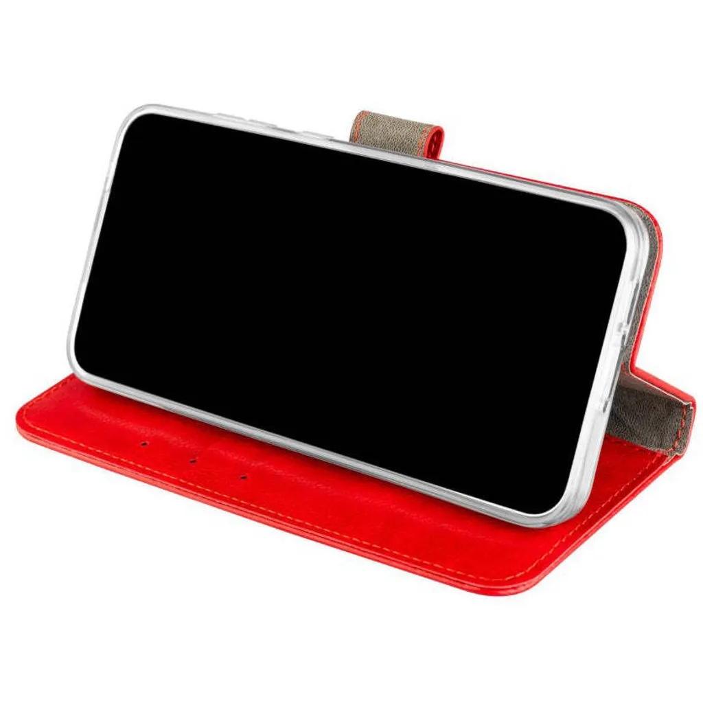 Étui iPhone 16 Fixed Book Case Opus Rouge - Protection Cuir Synthétique