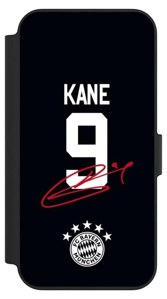 NIVOCASE Klapphülle für Apple iPhone 13 Handyhülle aus Kunst Leder NIVOflip schwarz FC Bayern München Trikot Harry Kane