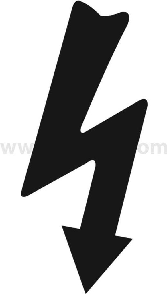 Georg Schlegel Bezeichnungsschild Grafik-Symbol Vorsicht Spannung/Blitzpfeil weiß - 1 Stück