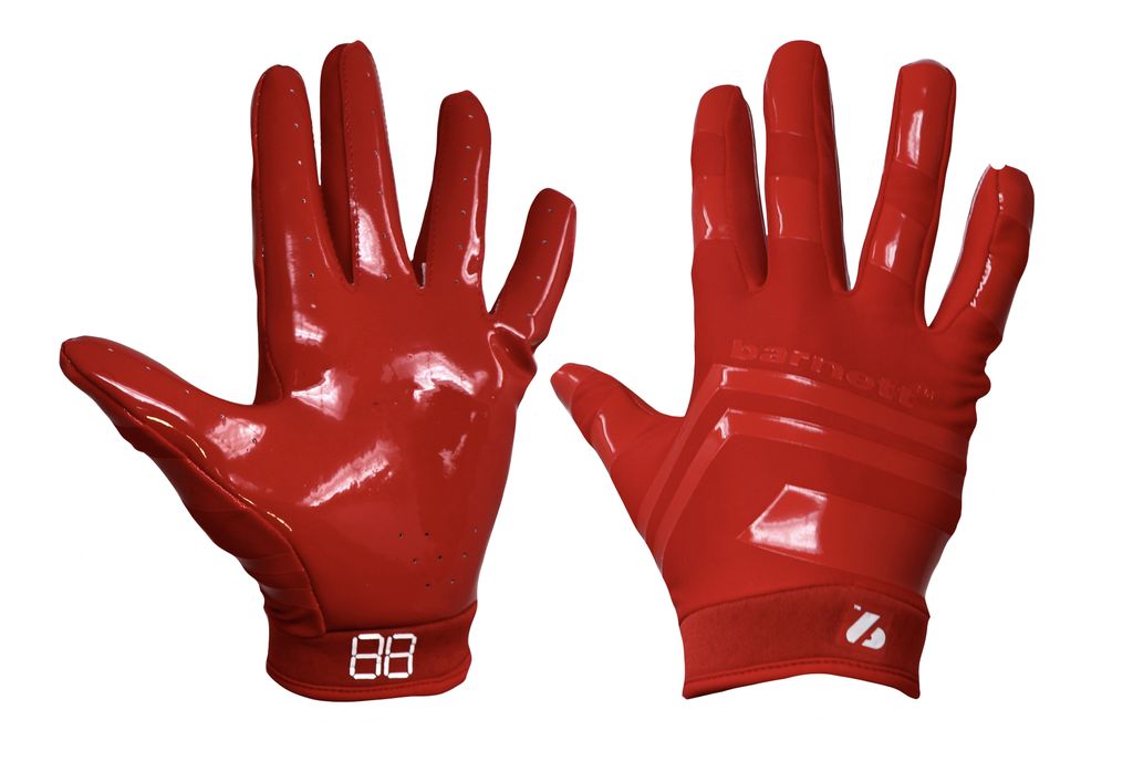 FRG-03 American Football Handschuhe Empfänger Receiver Profi, RE,DB,RB, Rot, S