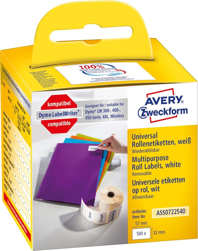 Rollenetiketten Universal 57x32mm VE=6x500 Stück