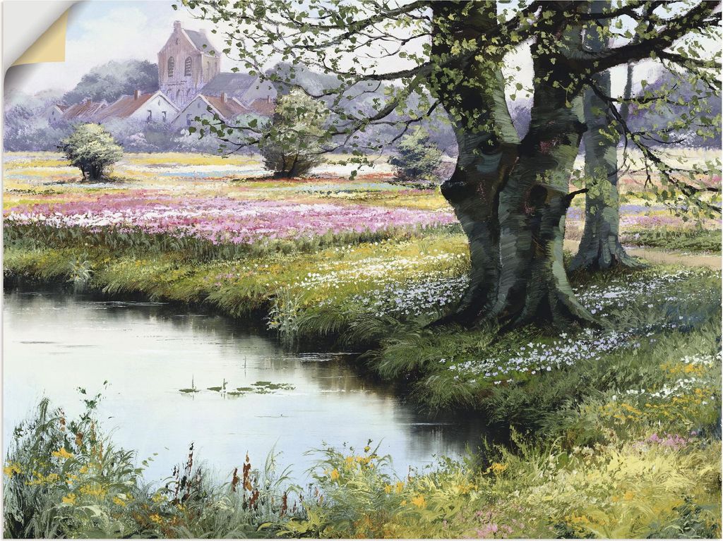 ARTland Wandbild, selbstklebend Das Dorf Größe: 80x60 cm