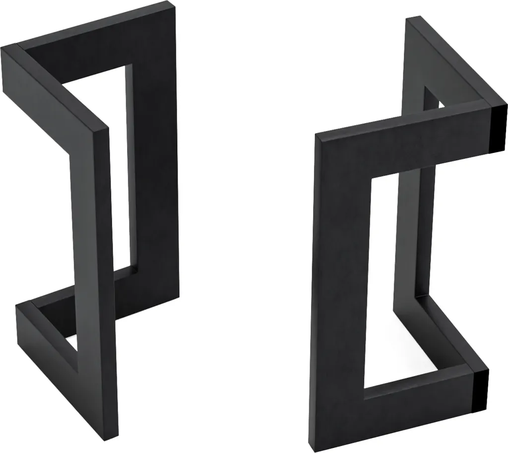 Pieds de table basse Kaskinen style industriel en acier noir - 2 pièces