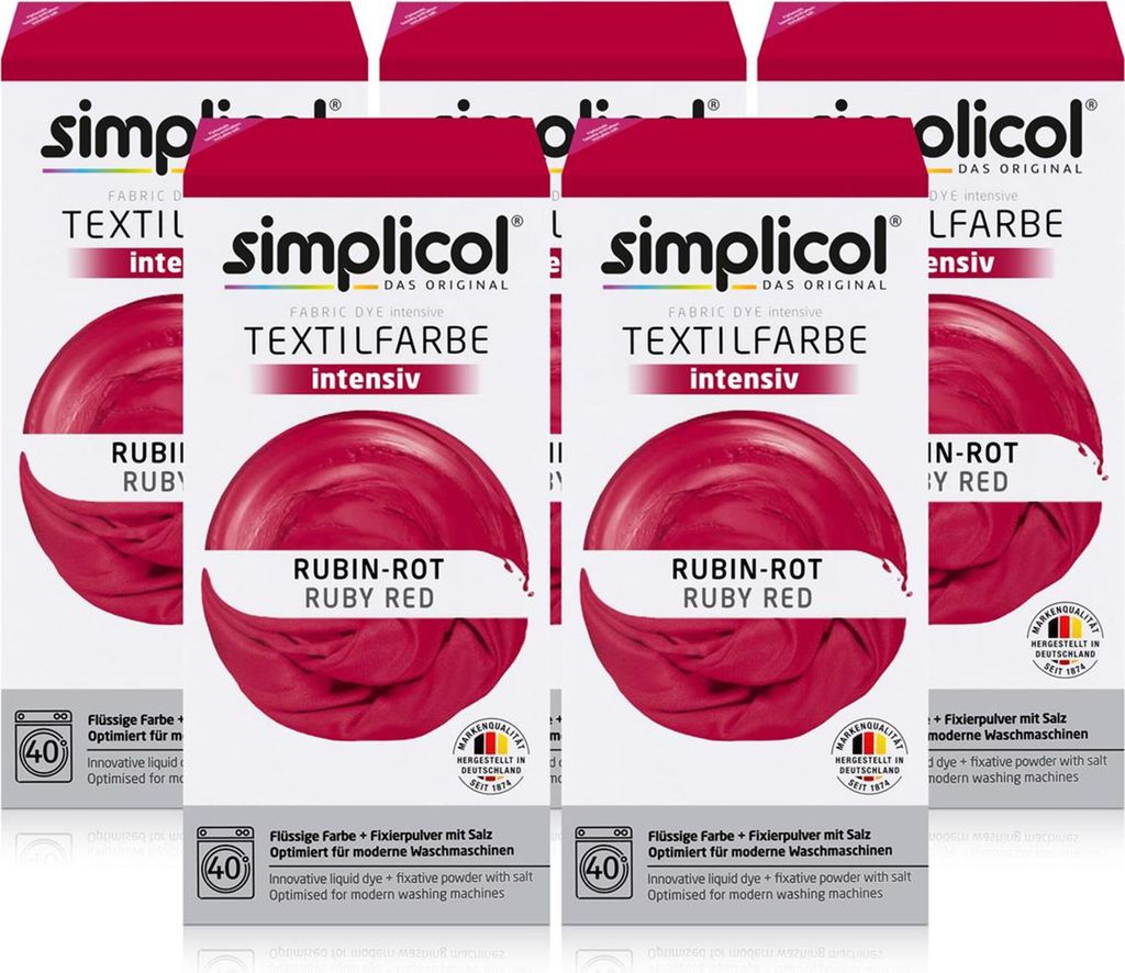 Simplicol Textilfarbe intensiv Rubin-Rot - Einfaches Färben Produktbild 