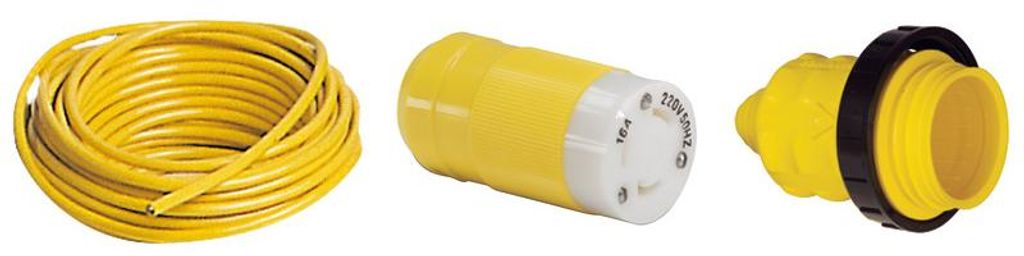 Kabel mit Marinco Steckdose 16 A 15 m , 1 Stück