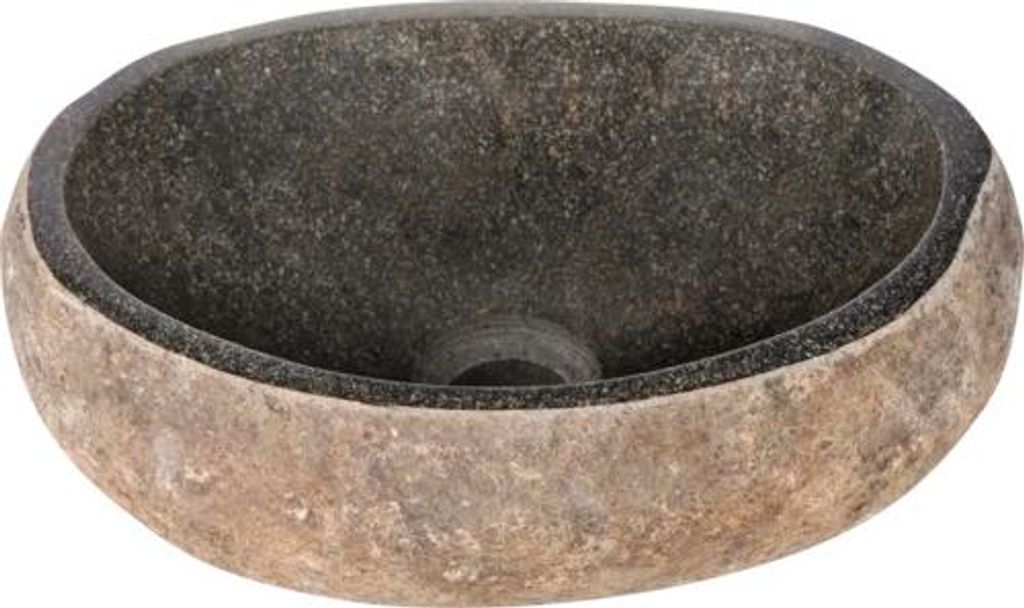 Differnz Aufsatzwaschbecken aus Naturstein Lombok 35 x 35 cm grau matt 36.102.52