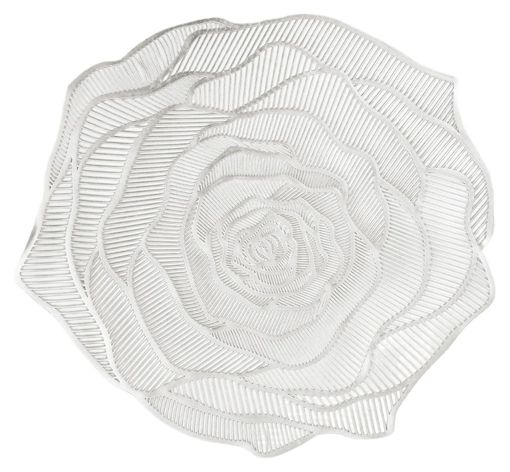 PVC-Tischset, hitzebeständig, wiederverwendbar, hohle Rosenform, isolierend, für die Tischdekoration