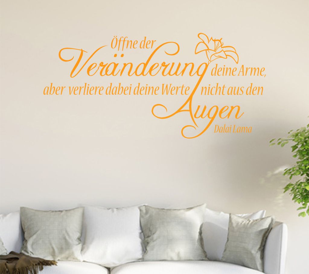 Öffne der Veränderung deine Arme ... Wandtattoo in 6 Größen - Wandaufkleber Wall Sticker - Dekoration, Küche, Wohnzimmer, Schlafzimmer, Badezi...