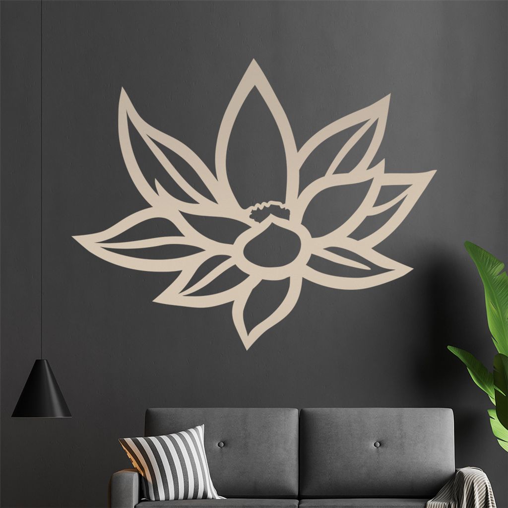 KIWISTAR Lotusblüte Wandtattoo in 6 Größen - Wandaufkleber Wall Sticker - Dekoration, Küche, Wohnzimmer, Schlafzimmer, Badezimmer