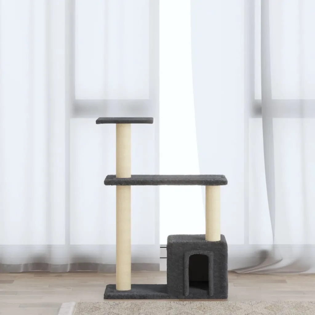 Albero Tiragraffi Gatti 70 cm Sisal Grigio Scuro | Arredo Pet