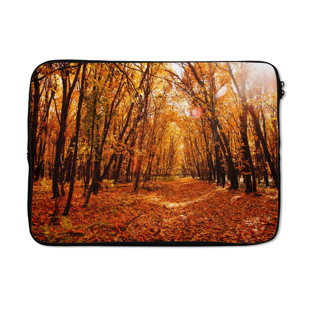 MuchoWow Laptop Hülle 13 Zoll Herbst - Wald - Laub - Jahreszeiten Laptoptasche - Laptophülle - Sleeve - Rundumschutz