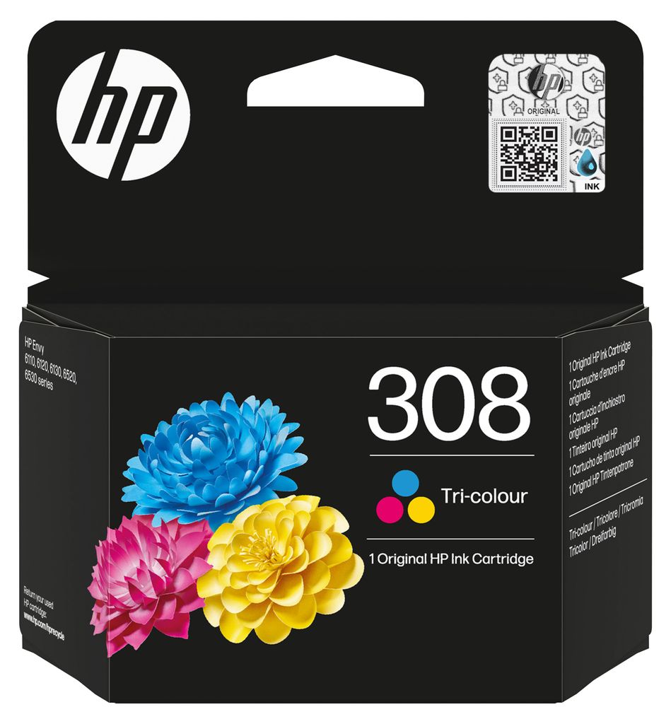 HP 308 Cartouche d’encre authentique Trois couleurs Image du produit 