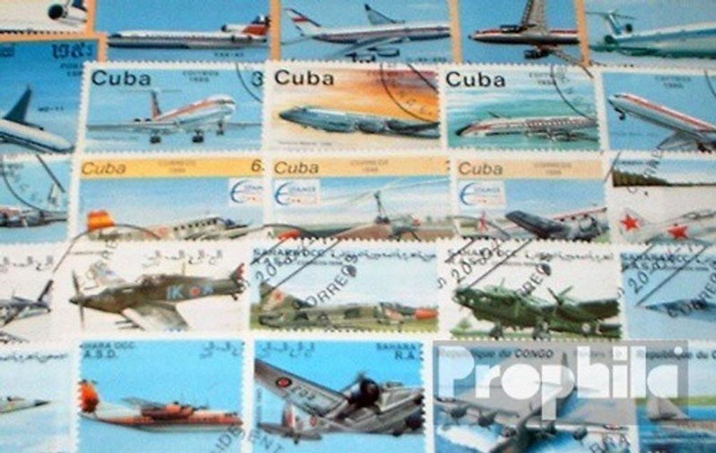 Briefmarken Motive 150 verschiedene Flugzeuge und Luftfahrt Produktbild 