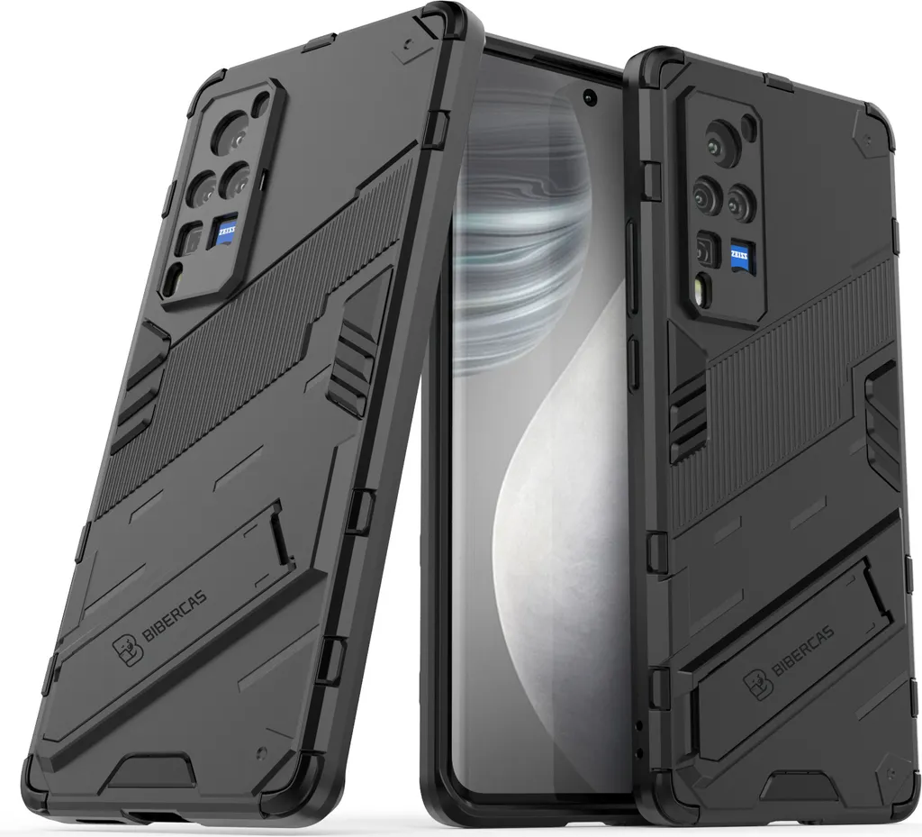 Cover Armor Per VIVO Y16, Custodia TPU+PC Antiurto Con Anello Supporto - Nero - 3