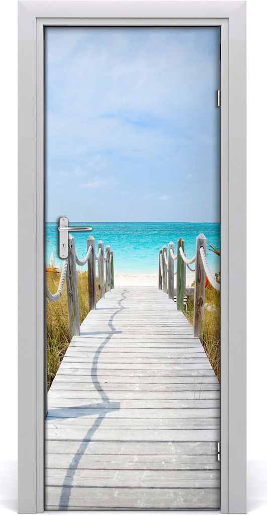 Tulup Türaufkleber 75x205 cm Dekorative Aufkleber Selbstklebend Wasserdichte Tapete Abnehmbar Schlafzimmer Wohnzimmer Wohnkultur - Weg zum Strand