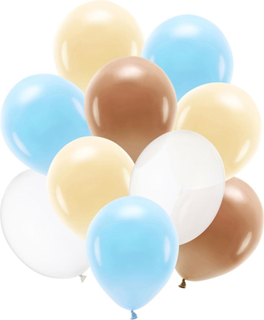 10 Stk. Luftballon Ø30cm "Uni Pastell" | Braun Mix