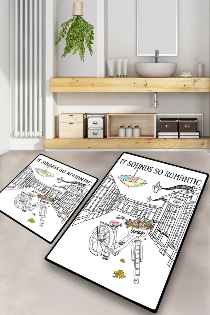 Mijolnir Set Tappetini Bagno 2 Pezzi Multicolore 50x60cm Poliestere