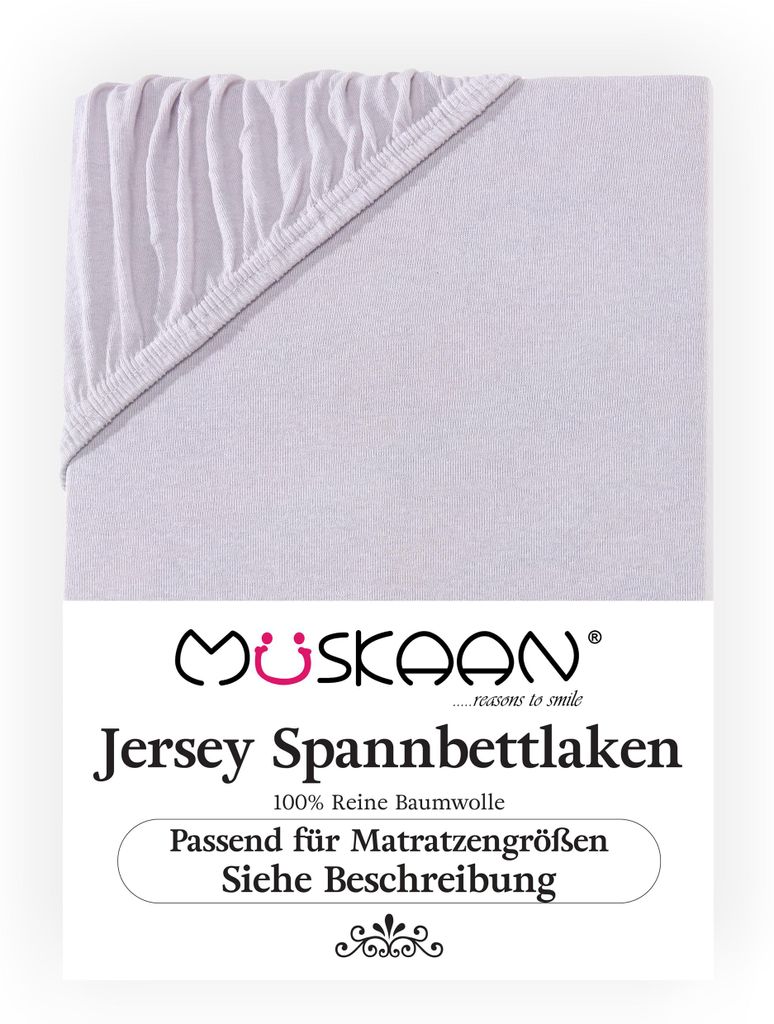 Müskaan Jersey Spannbettlaken 180x200 - 200x200 cm silber Produktbild 