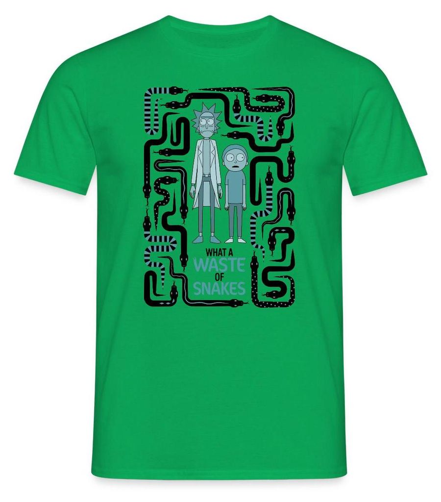 Spreadshirt Rick & Morty Snake Labyrinth Männer T-Shirt, L, Kelly Green