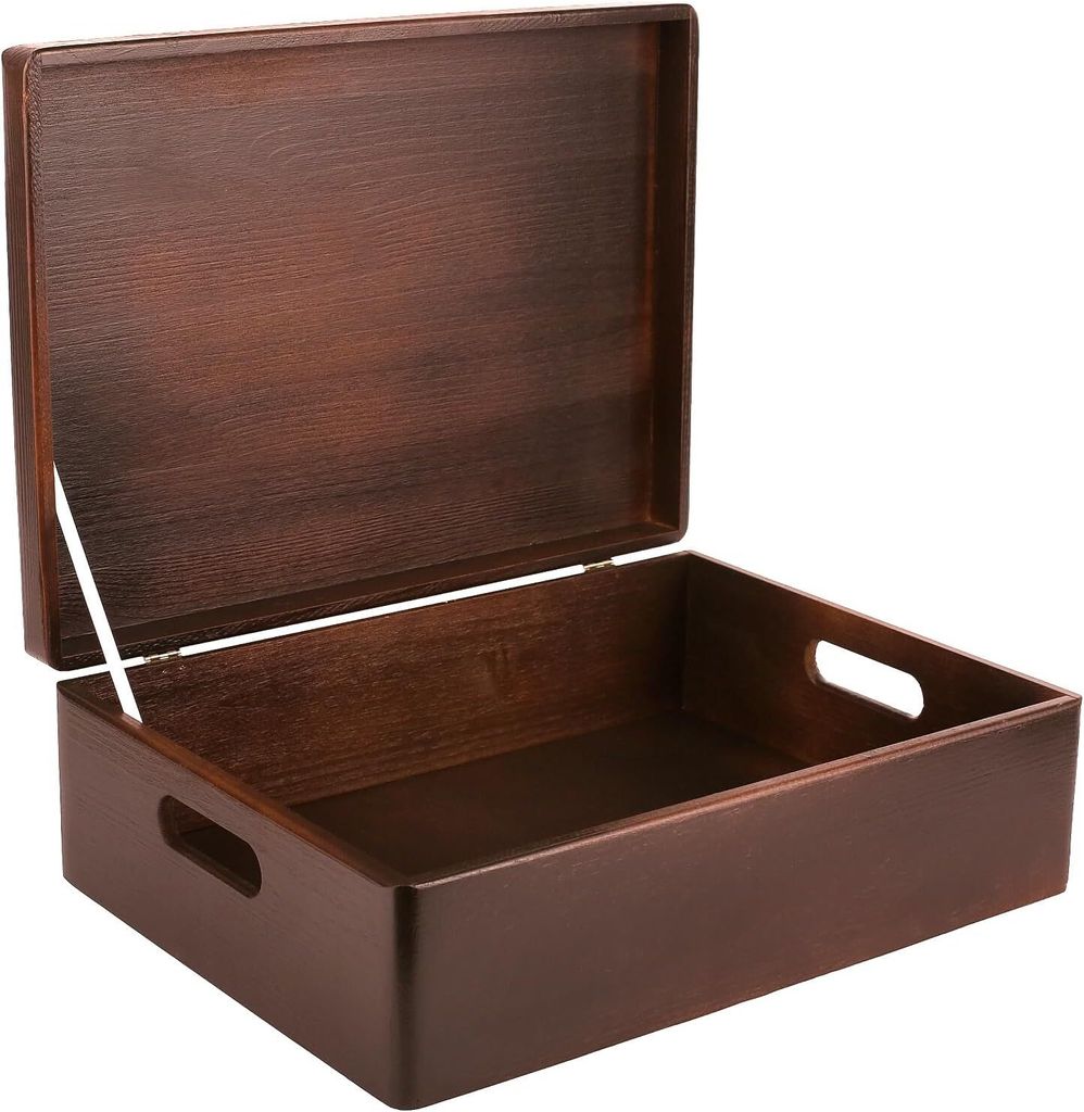 Creative Deco XL Duże Drewniane Pudełko z pokrywką i Zdjęcie produktu 