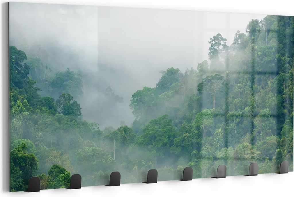 DEQORI Kleiderhaken Glas 60x30 cm 'Thailands Mystik' Wand Garderobe beschreibbar Paneel