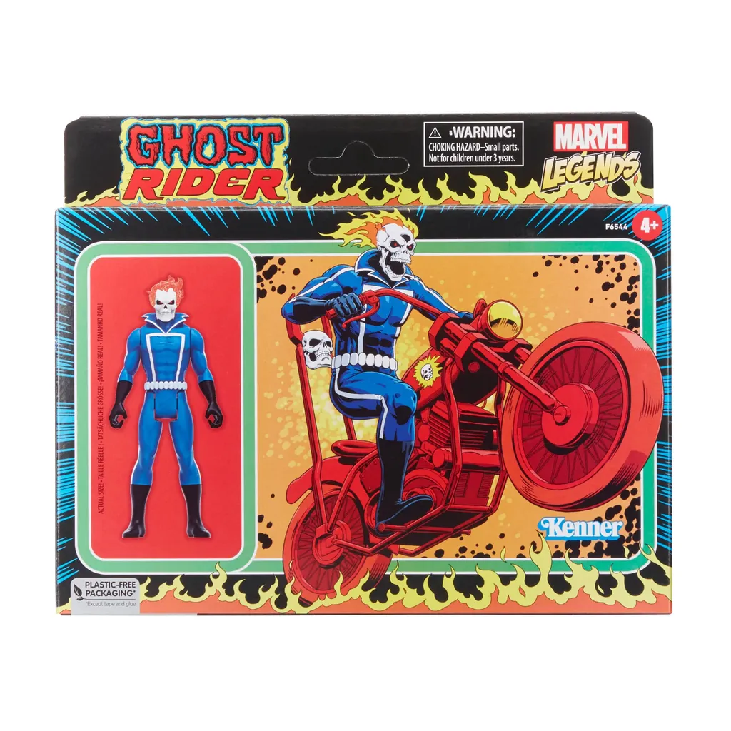 Figurine Ghost Rider 10 cm avec Véhicule pour Collectionneur Marvel