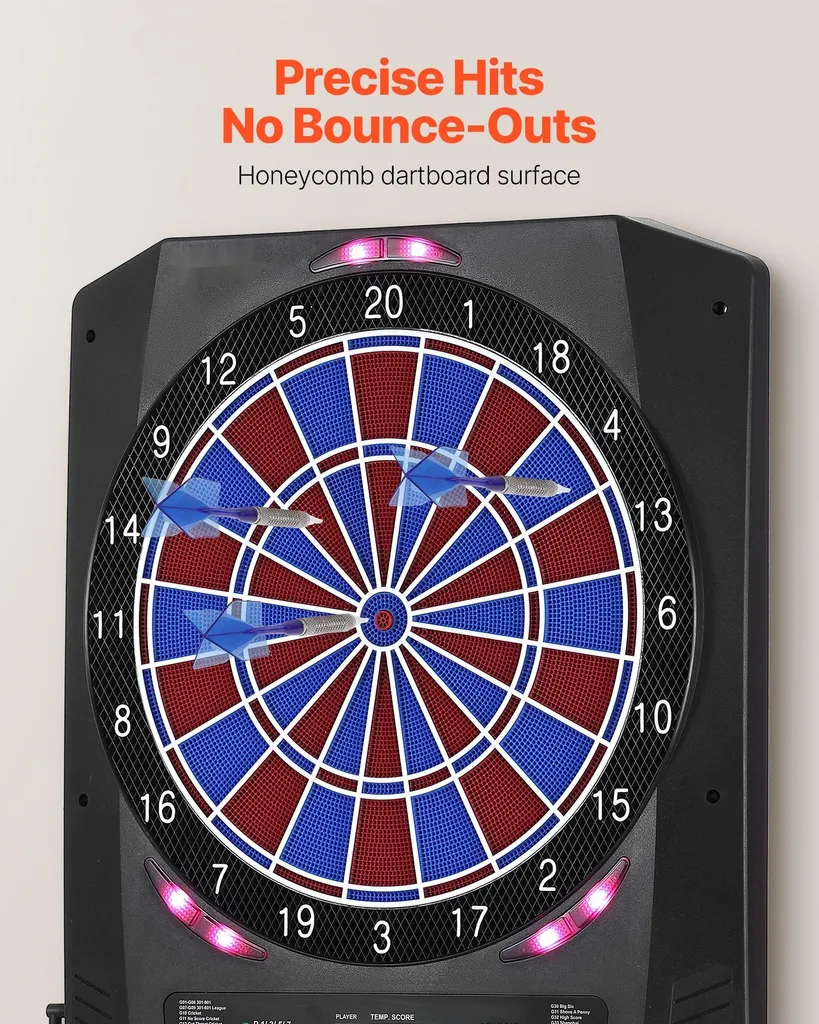 Jeu de fléchettes électronique 474 variantes et mode Cricket LED