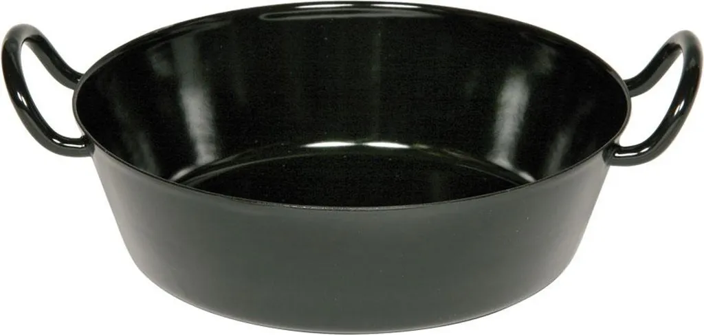 Padella Gourmet Riess 0602-022 In Acciaio Smaltato - Diametro 26 Cm, Colore Nero, Senza Cuciture, Adatta A Tutti I Piani Di Cottura