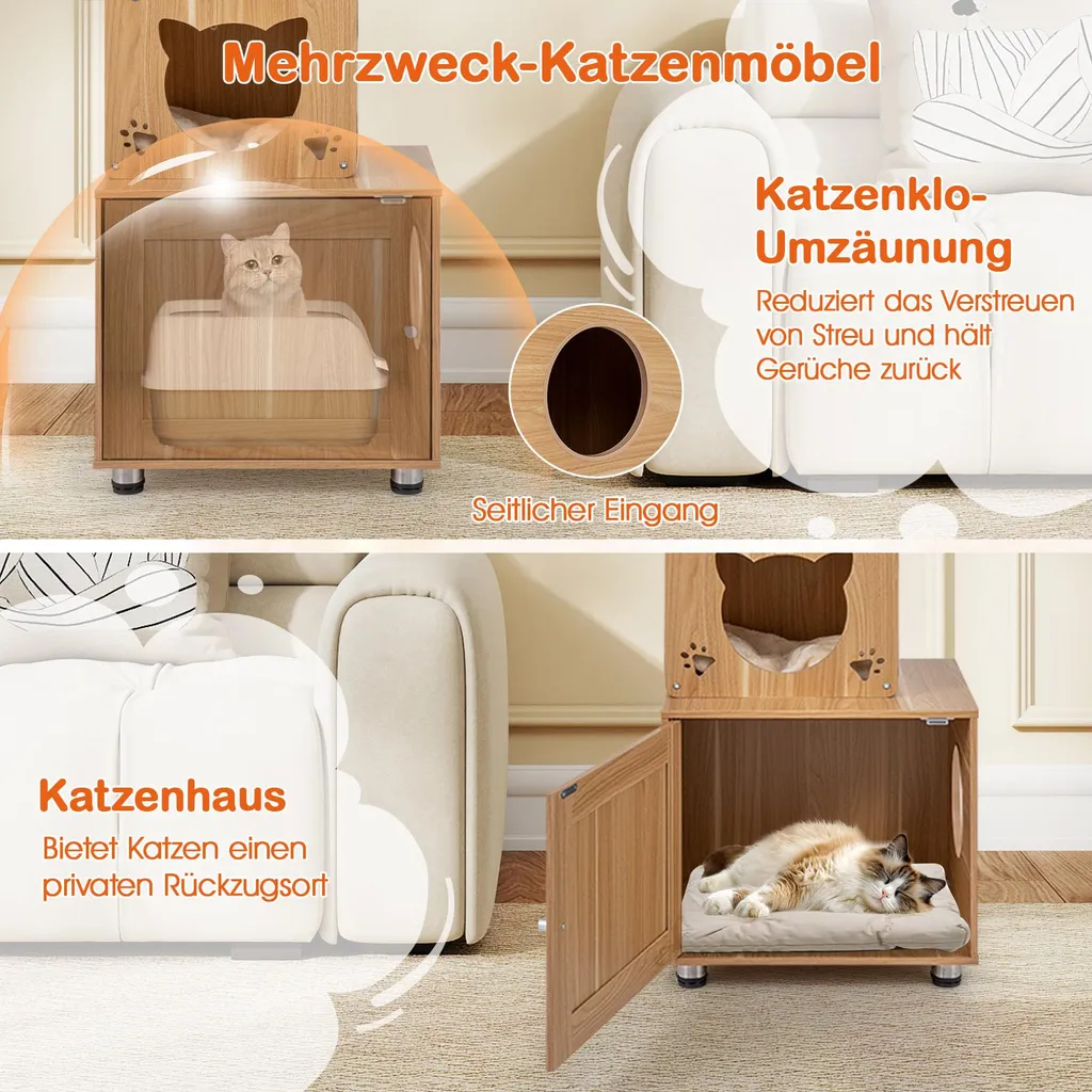 Arbre à Chat avec Capsule Spatiale et Tronc en Sisal Brun de 276 cm Max