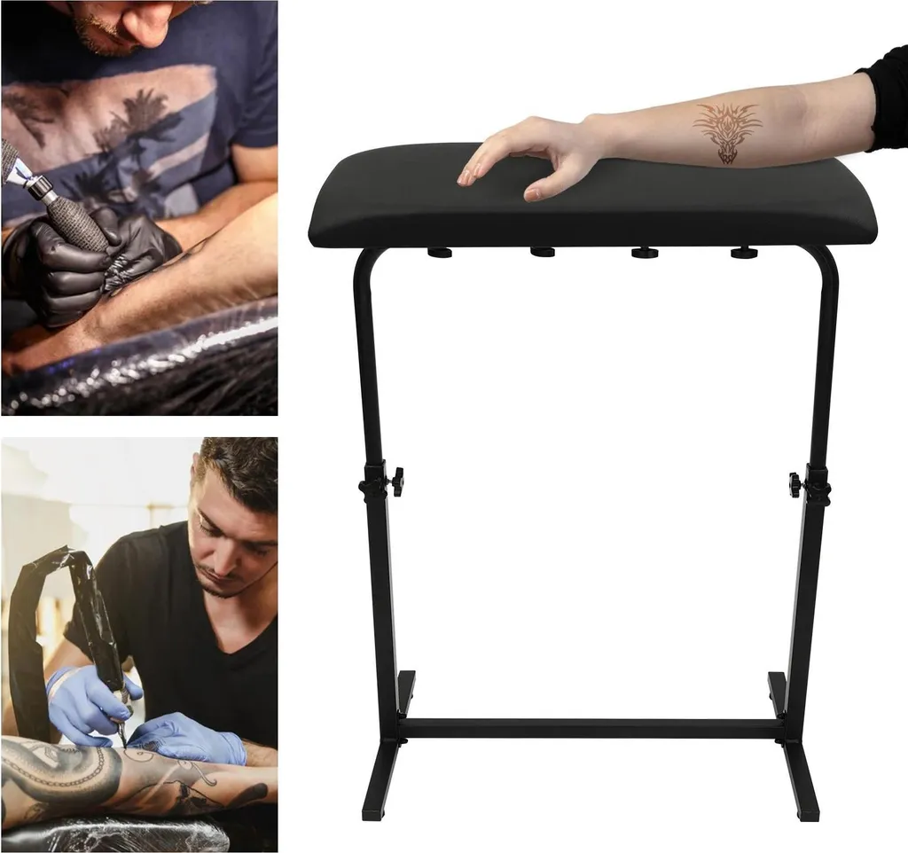 Bracciolo Tatuaggi Professionale XL 73x40cm - Supporto Regolabile 80kg - 3