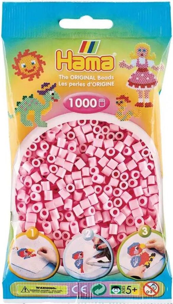 Hama207-95 Hama Bügelperlen midi, pastell-rose, im Beutel Immagine del prodotto 