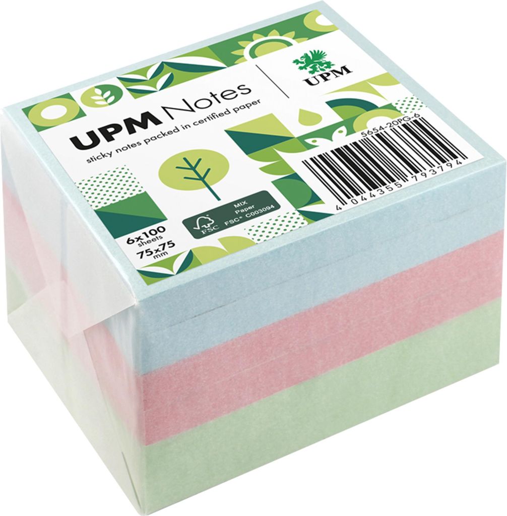 UPM Notes Haftnotiz Pastell 100Bl. sort. 6St. - Produktbild 