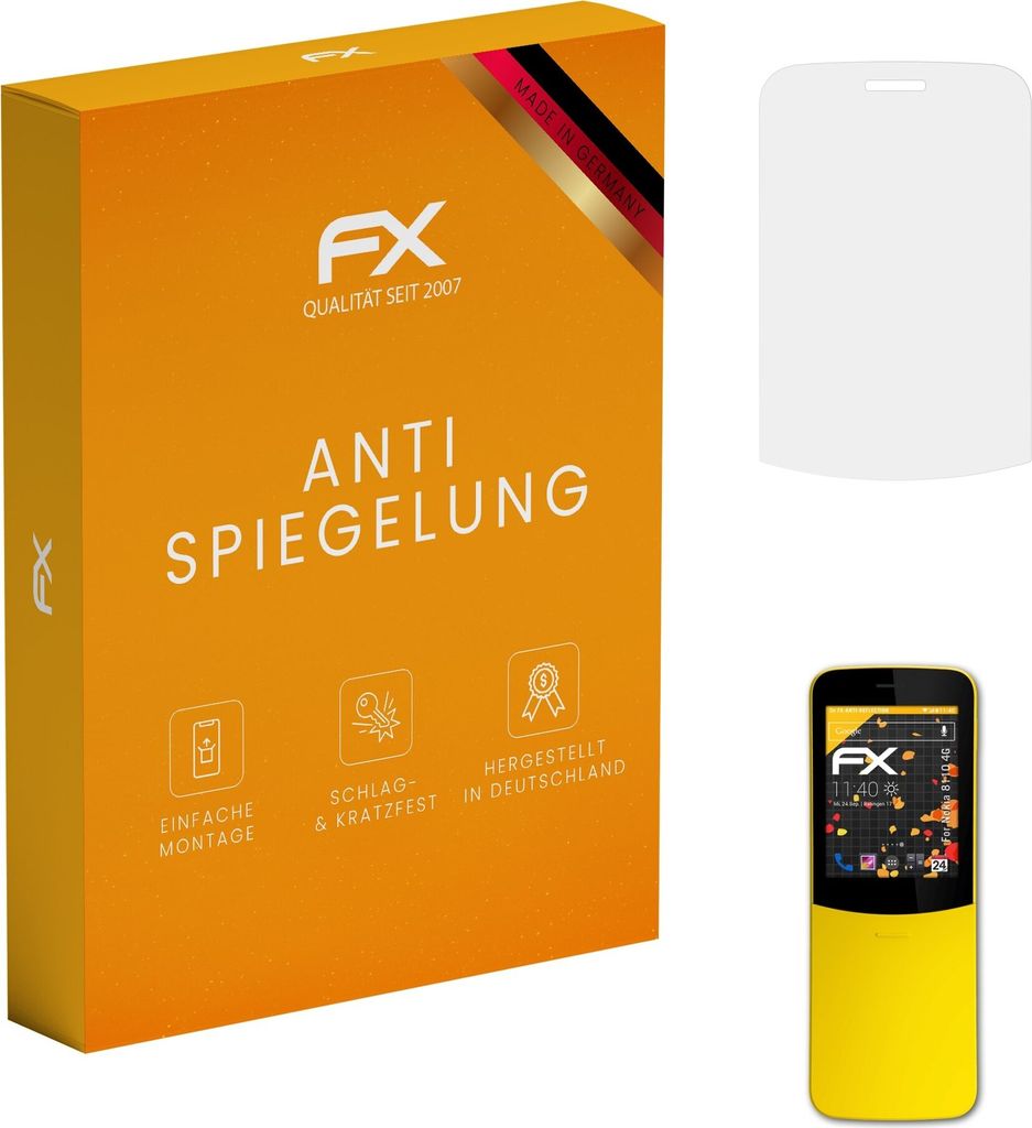 atFoliX FX-Antireflex 3x Schutzfolie kompatibel mit Nokia 8110 4G Displayfolie