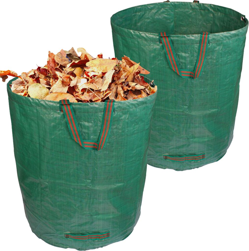NYVI Gartenabfallsack LeafNow 2x 272L - Stabil, Selbstaufbauend, Wasserdicht, Faltbar, Reißfest - Laubsack 76x67 cm Groß, 4 Tragegriffe - Gartens...