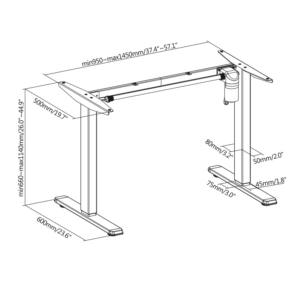 Bureau assis debout pour télétravail support de table électrique - 10