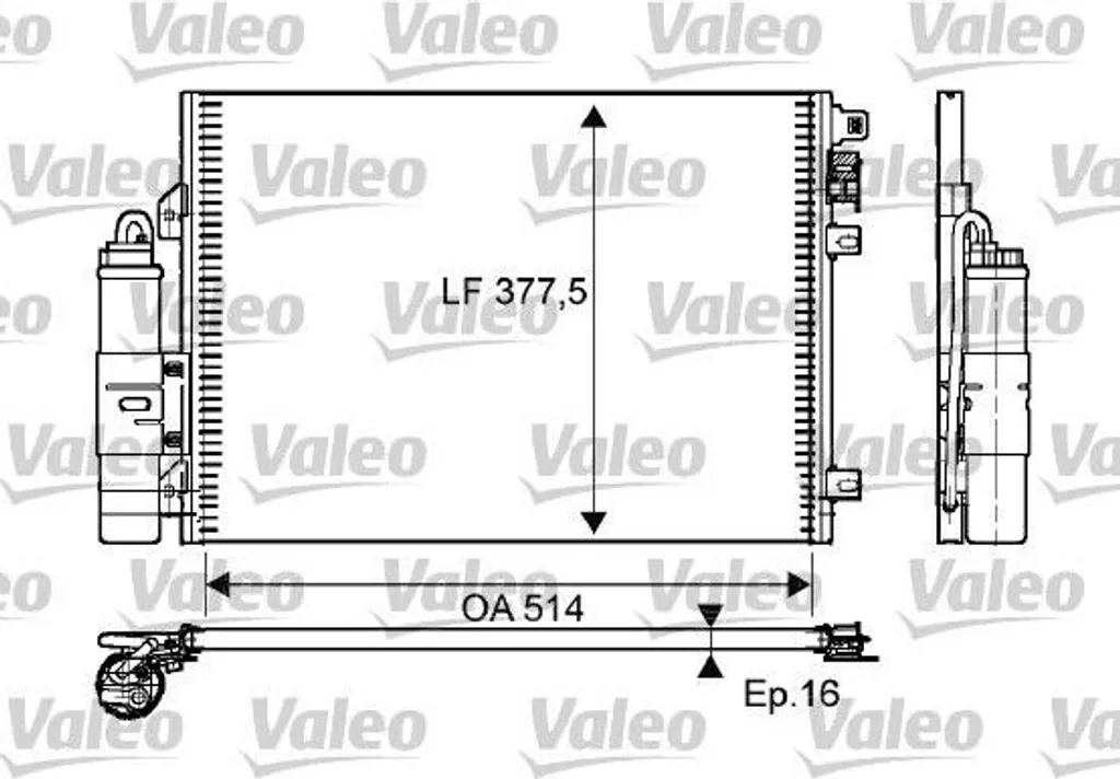 Condenseur de Clim avec Déshydrateur pour Renault Clio II et Thalia