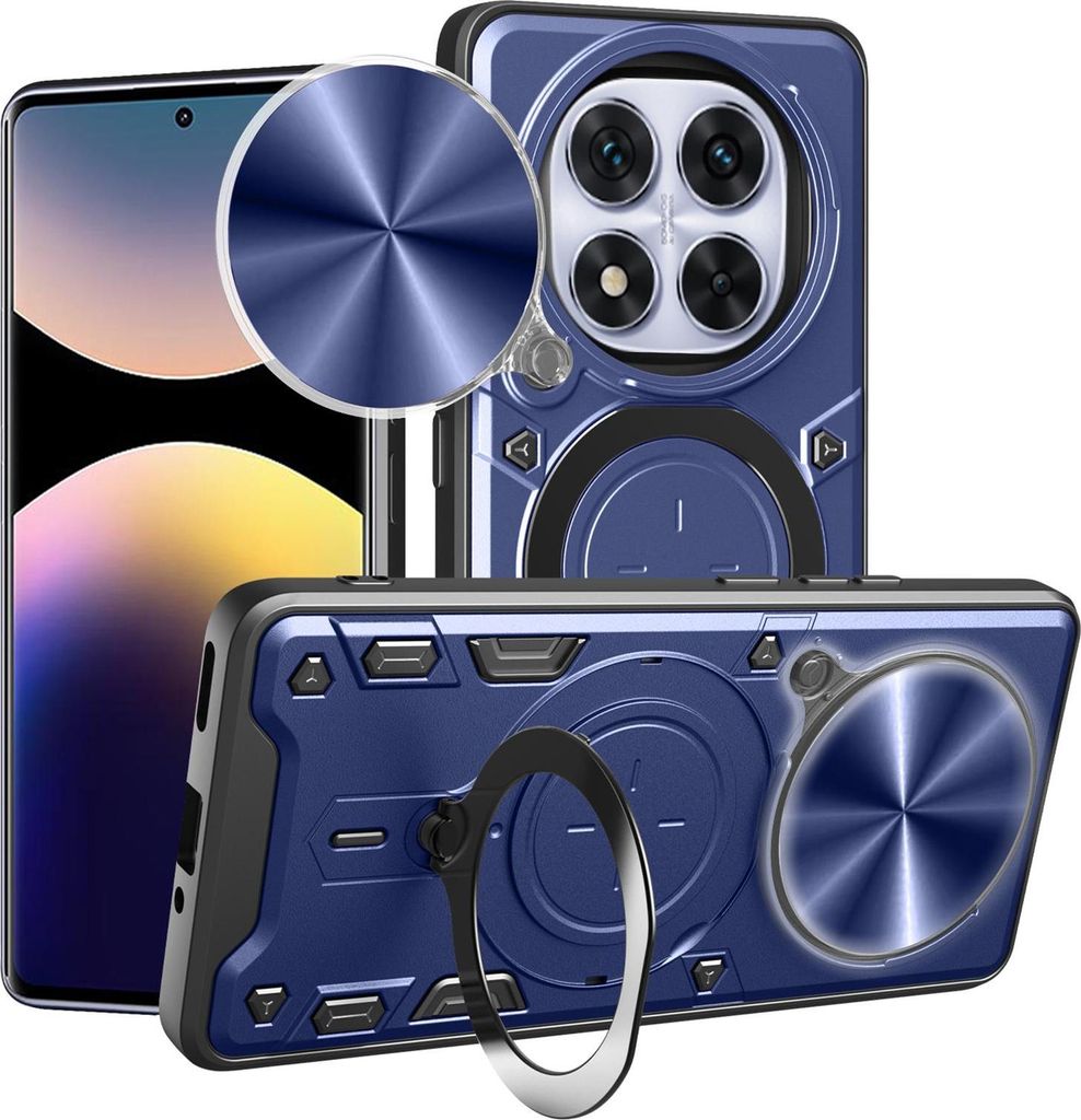 Hülle für Xiaomi Redmi Note 14 Pro 4G - Phonesta CamLock Back Cover mit Kamera-Slider - Blau