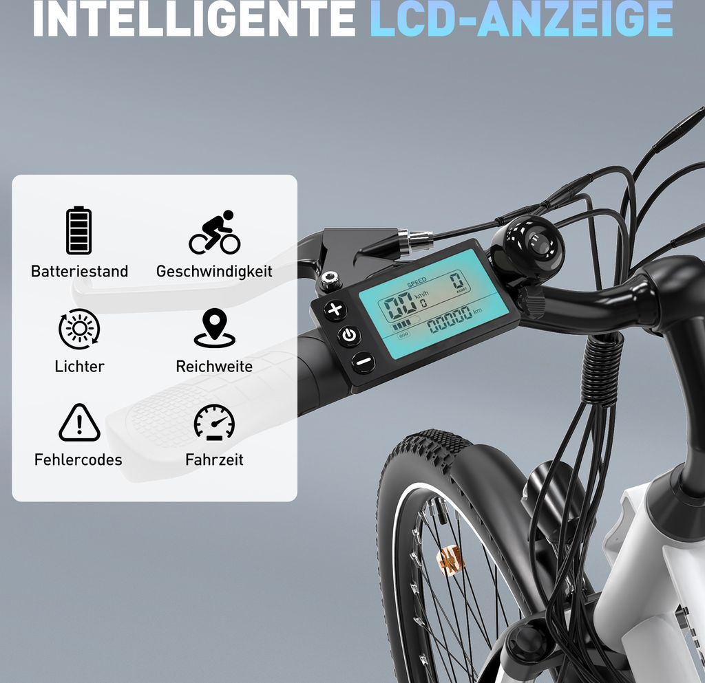 HITWAY E-Bike 28 Zoll Elektrofahrrad, Pedelec 36V/12Ah 432 Produktbild 3