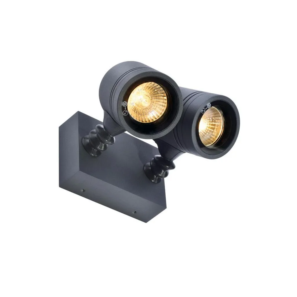 Éclairage de Façade et Terrasse Spot Double Myra Argenté Étanche IP55