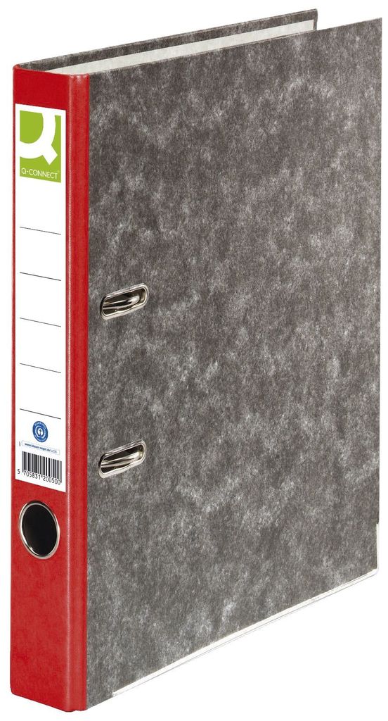 Q-Connect® KF18743 Wolkenmarmor-Ordner - A4, 50 mm, rot Produktbild 