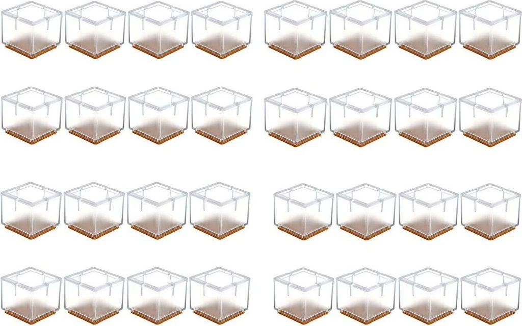 32 x Stuhlbeinkappen Silikon Stuhlbein Fußboden Schutz Möbel Tischabdeckung Furniture Tisch Hocker Bein Covers Pads Protectors für 30-35MM Quadr...