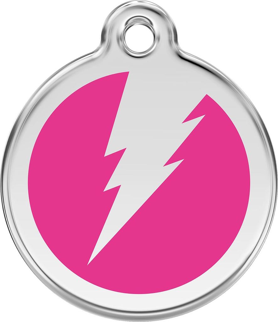 RedDingo Hundemarke mit individueller Gravur Blitz hot pink, Größe: M
